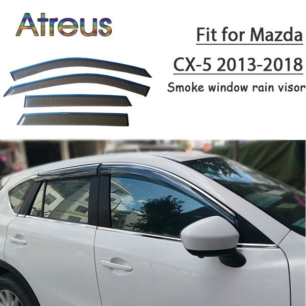 

atreus 1set abs for 2018 2017 2016 2015-2013 mazda cx-5 cx5 accessories car vent sun deflectors guard smoke window rain visor