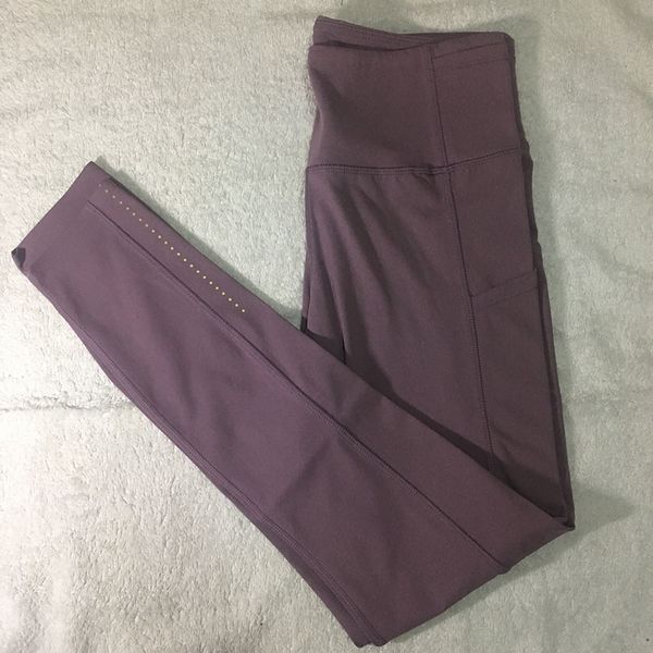 

lu-01 spandex new women yoga pants solid black sports gym wear leggings elastic fitness lady overall tights trousers, White;red