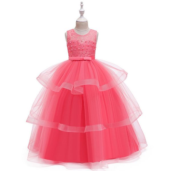 

дети свадьба платья макси девушки дня рождения платье костюм тинейджеры принцесса элегантные длинные рождество для девочек 5-15y, Red;yellow