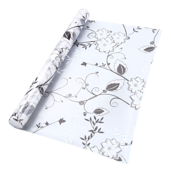

removable window bathroom showcase film wallpaper decor - flower pattern
