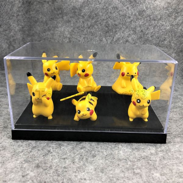 

tomy pokemons pikachu figures toy 6pcs/lot mini pikachu doll toy cute anime accessories kids toys