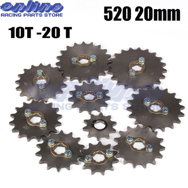 

10t 11t 12t 13t 14t 15t 16t 17t 18t 19tooth 520 20mm front engine sprocket for lifan zongshen atv quad dirt pit bike buggy