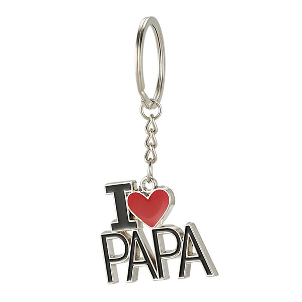 

1 pieces keychain (i love papa) creative fashion jewelry zinc alloy keychain, Silver