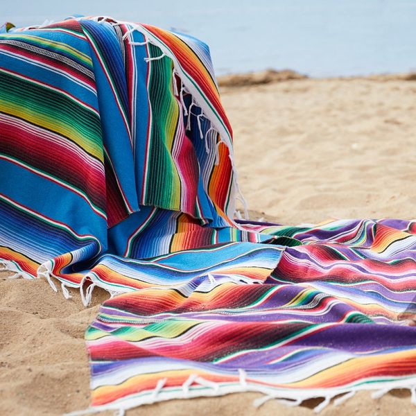 

cotton mexican handmade national wind beach blanket rainbow blanket home tapestry beach mat picnic mat