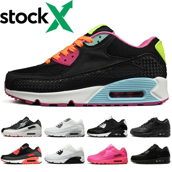 

90 90s men women running shoes black white oreo infrared neon outdoor mens womens suede trainers sports sneakers size 36-45, White;red