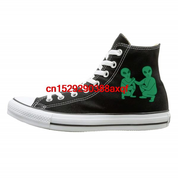 

Canvas Shoes Trippy Alien Fashion High-Top Lace Ups Canvas Sneakers For Men Women