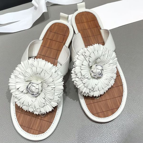 

big flower slippers for women women flip flops elegant 2019 fashion flip flops sandal flower, Black