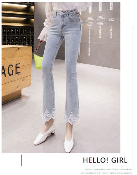 

orchid grey women's tailored waist and hip princess jeans bk2311, Blue