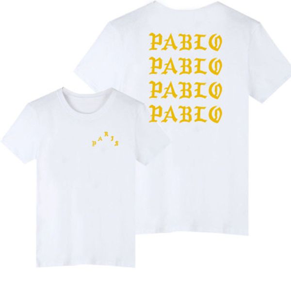 

cotton the i life of pablo tshirt men summer brand clothing t-shirt i feel like paul tee shirt homme, White;black