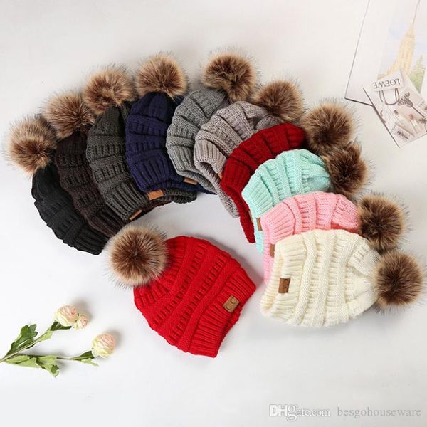 

зимние вязаные шапки beanies женщины новый толстые теплые шапочки корейской моды hat женщины вязать чепчик шапочка шапки открытый помпонами