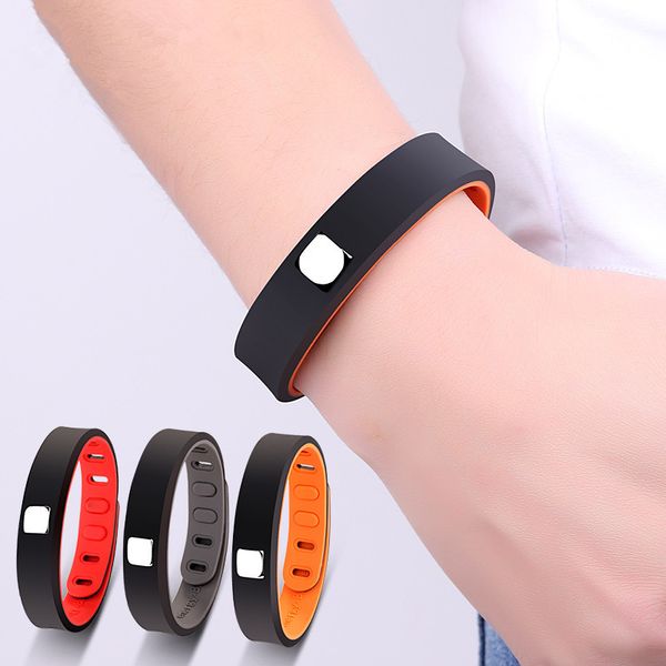 

health magnetic silicone bracelet to remove static bracelet, Golden;silver