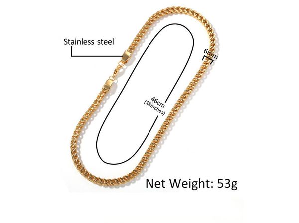 

selling designer luxury bling gold-plated stainless steel men's necklace hip-hop punk 6mm positive and negative chain necklace jewelry, Silver