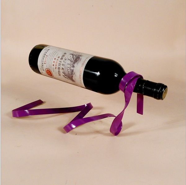 

1pc magic suspended ribbon wine rack suspension wine stand novelty iron rack bottle holder stand bar wedding whiskey ki 2077
