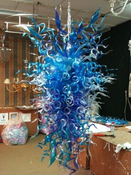

lamps classic blue blown chandelier crystal chandeliers modern led lights for home lobby decor