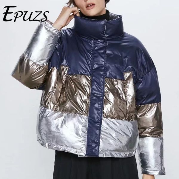 

spring winter women parka fashion reverse silver coat padded winter jacket 2019 korean thick warm outerwear, Black