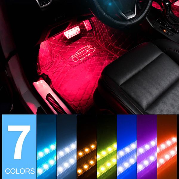 2019 Car Interior Led Ambience Lights Foot Lights Rgb Led Strip Light Colors Voice Activated Music Rhythm Neon Auto Products From Miniputao 28 57