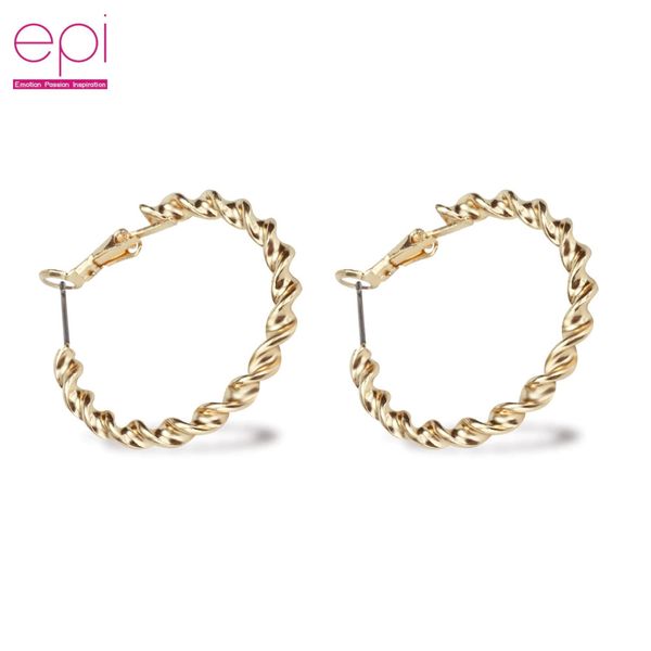 

epi 1 pair gold ring earrings round circle stainless steel hoop earring for women female fashion jewelry