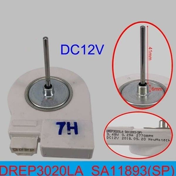 Novas peças originais da geladeira motor do ventilador DREP3020LA DC 12V porta dupla