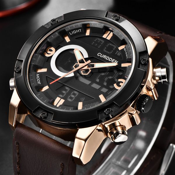 

relogio masculino men watches sport wristwatch chronograph quartz leather band erkek kol saati luxury watch reloj, Slivery;brown