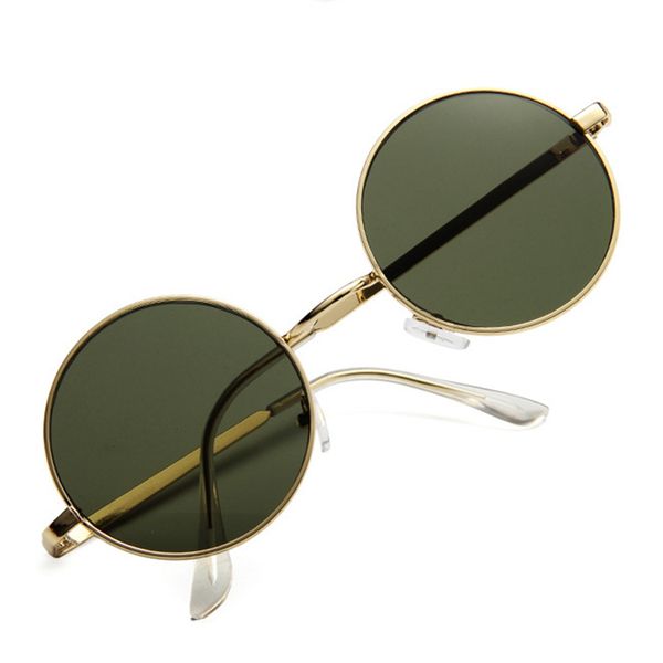 

2019 men vintage polarized sunglasses brand design round black frame european and american women sun glasses lentes de sol mujer, White;black