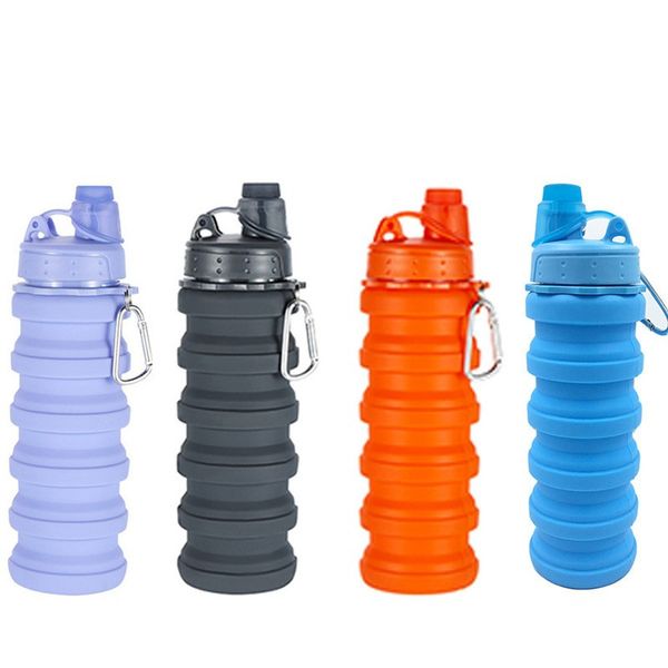 

silica gel water cup pot sports telescopic kettles portable foldable multi colors waters bottles new arrival 20 7lj l1