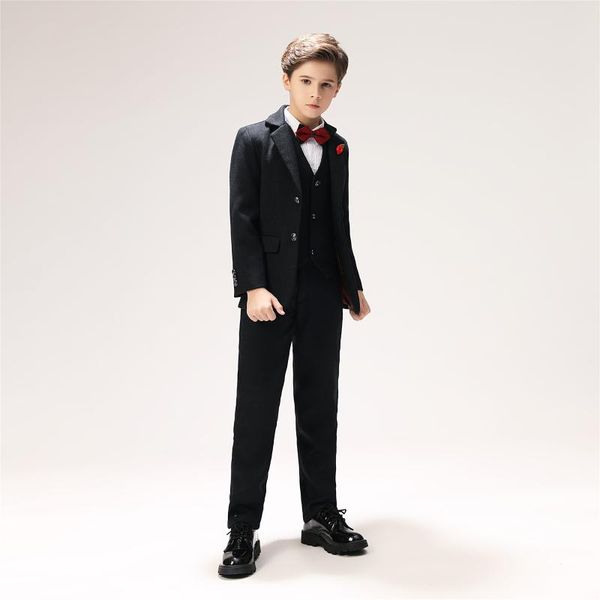 

yuanlu boys suits blazer coat for wedding piano boys dress jacket black woo suit autumn & winter kids suits child clothes