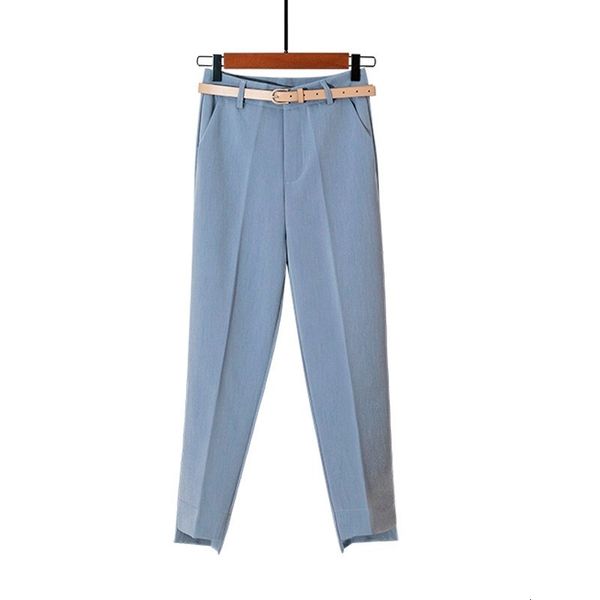 

pants women 2019 spring summer casual straight pants office lady solid ankle-length trousers, Black;white
