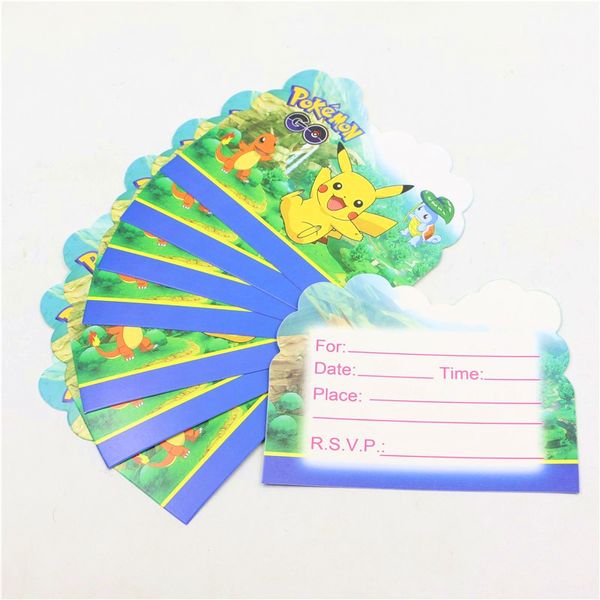 

kids favor 10pcs/lot go invitation card wedding greeting card boy birthday party paper thank you supply