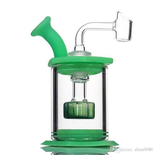 

4.5 "Соберите силиконовый душевой наконечник для стеклянной насадки Bong Easy Clean Dab Rigs с 4-миллиметровой кварцевой трубкой из силикона