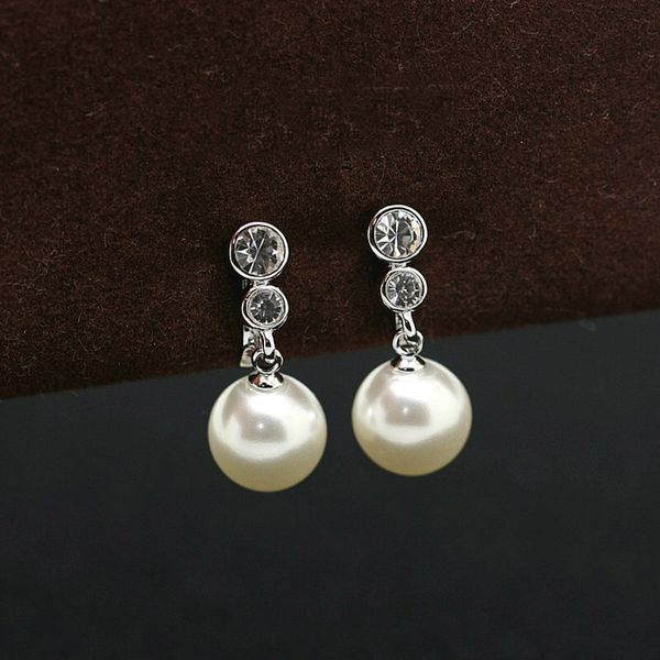 

нет отверстий клип на серьги для женщин лучшие качества имитация pearl свадебные украшения для дня матери bijoux подарок, Silver
