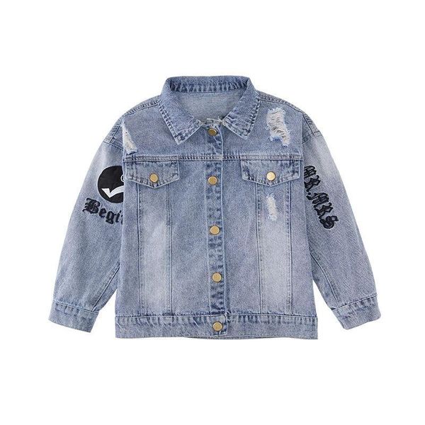 

baby boy jacket spring and autumn new kids jeans coat spring and autumn fashion children clothes, Blue;gray