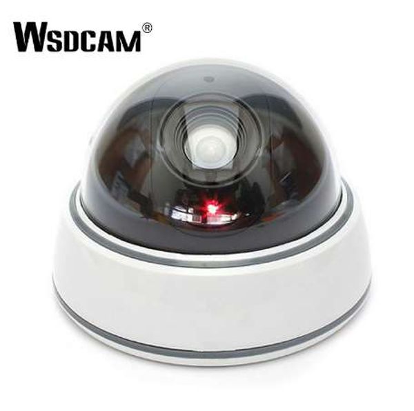 Wsdcam Home Family Telecamera CCTV esterna Telecamera fittizia finta Telecamera fittizia con cupola di sicurezza di sorveglianza con luce LED bianca