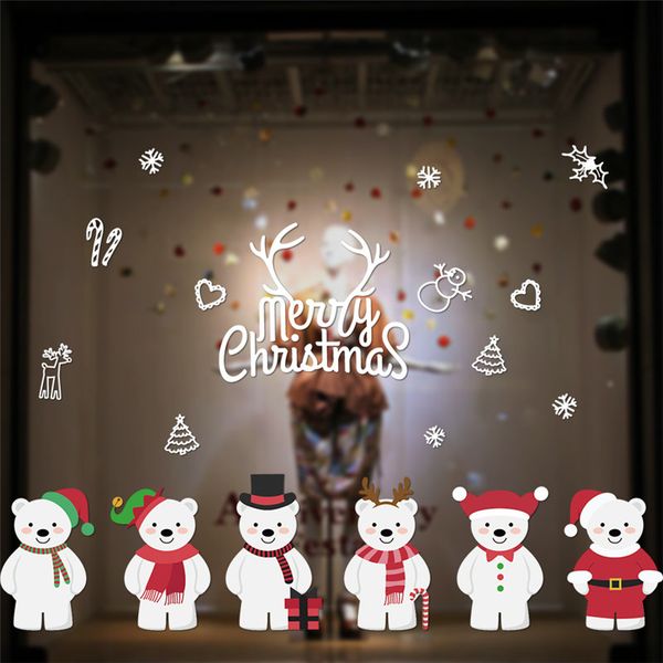 

new year window glass pvc wall sticker christmas diy snow moon wall stickers home decal christmas decoration for home supplies