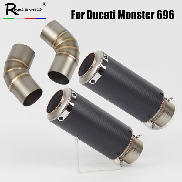 

( left right ) for 696 695 795 1100 exhaust pipe slip on motorcycle mid pipe 51mm tail escape with db killer
