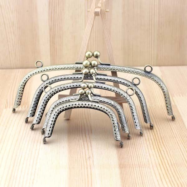 

5 pcs antique brass 8.5 10 12 15cm 20cm embossing arc-shaped metal purse frame kiss clasp diy accessories coin purse frame, Black