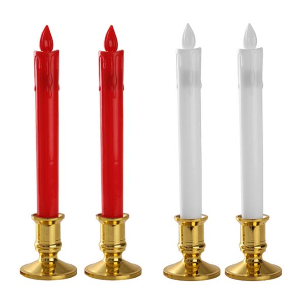Flammenlose LED-Kerzen, elektrische Lichter mit abnehmbaren Sockeln, lange Kerzenlampe, Hochzeit, Geburtstag, Dekoration