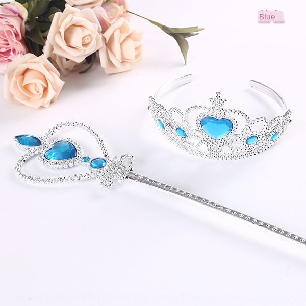 

frozen edge hair band wand crown magic wand children's hair band headdress children's party princess headdress, Slivery;white