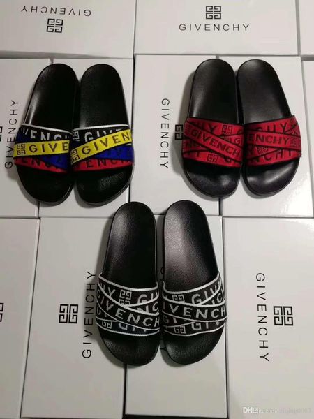 

fashion slide sandals slippers for men women with original box 2019 designer flower printed beach flip flops slipper, Black
