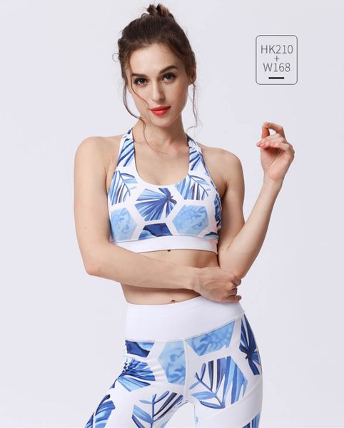 

20s women designer yoga suit fitness clothing fashion style printed summer sport yoga bra suits slim breathable pants + lr200503