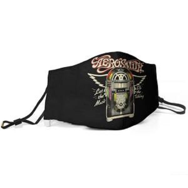 

женщины мужчины маска пыли маска заглушите-erosmith пусть музыка музыкальный автомат отпечатано с регулируемой ушной крючок маска, Silver