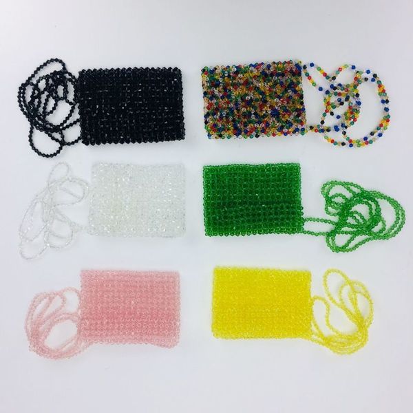 

мини изысканный пляж сумка многоцветный бисера малый щитка сумка кошелек crossbody для женщин