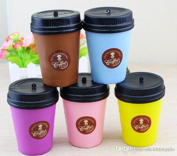 

pretty squishy 11cm coffee cup slow rising jumbo simulation milk phone strap pendant soft coffee cup model kids fun decompression toys