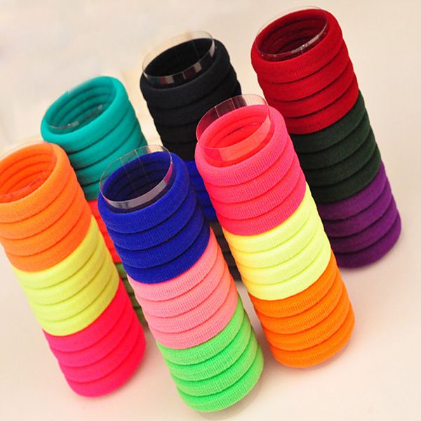 

50pcs multi color elastic ring hair bands hair rope ties gum styling tools elastic ring ties headbands braiding accessories, Brown