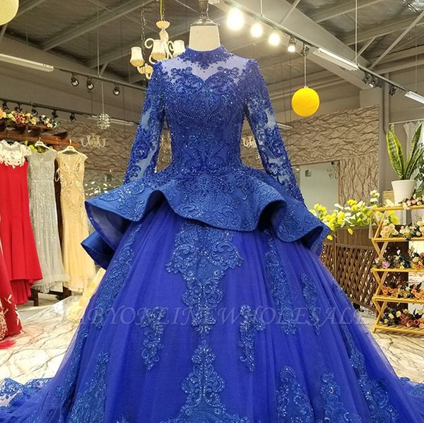 

royal blue sweet 16 quinceanera dresses ball gown high neck beaded appliques puffy tulle masquerade vestidos 15 anos birthday prom dresses, Blue;red