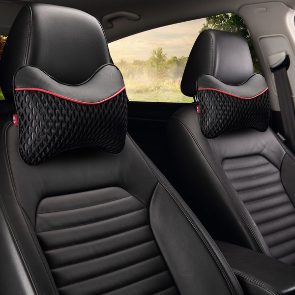 

2019 fashion breathable car neck pillows flock cloth single 1piece headrest fit for most cars filled fiber universal car pillow