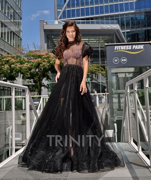 

shinning black organza high neck beads evening dresses special occasion party dresses prom dresses homecoming custom size 2-18 kf1221254, Black;red