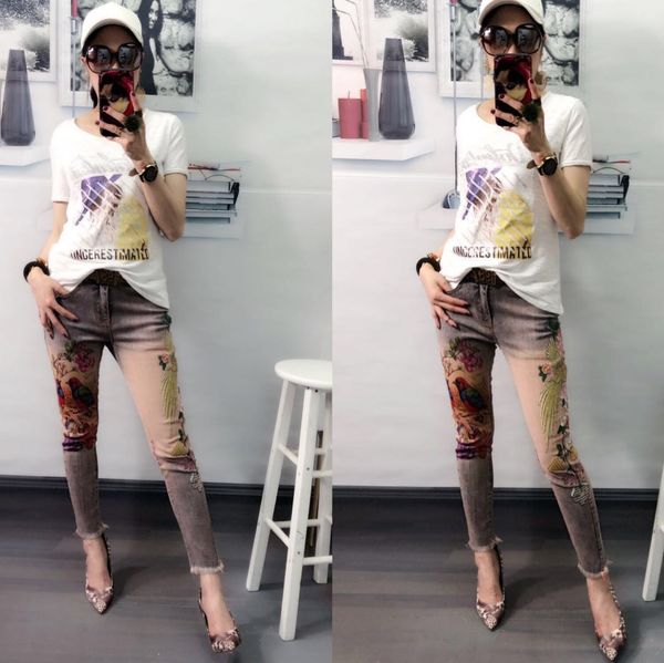 

mahogany the new sequins ripped jeans fashion women's wear shuhua194, Blue