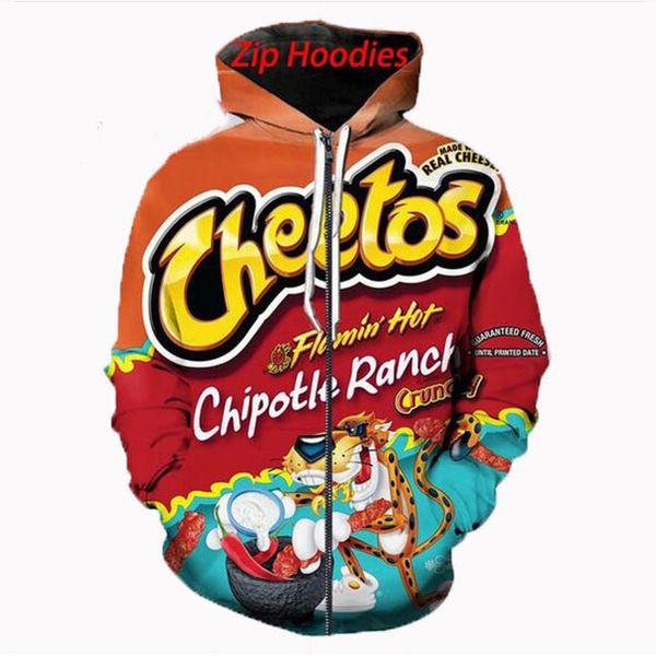

flamin cheetos hoodie hoodies men women 2020 long sleeve all over printed pullover hoody casual 3d zipper hoodies plus size s-7xl, Black;brown