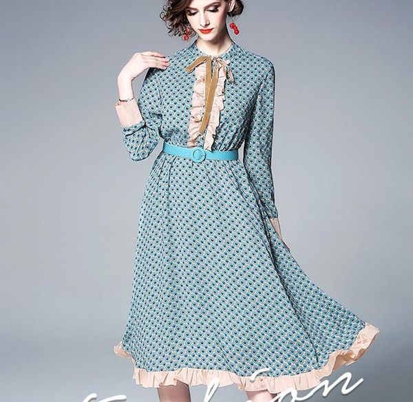 

women fashion european station womens new fashion ruffled ribbon color chiffon long dress, Black;gray