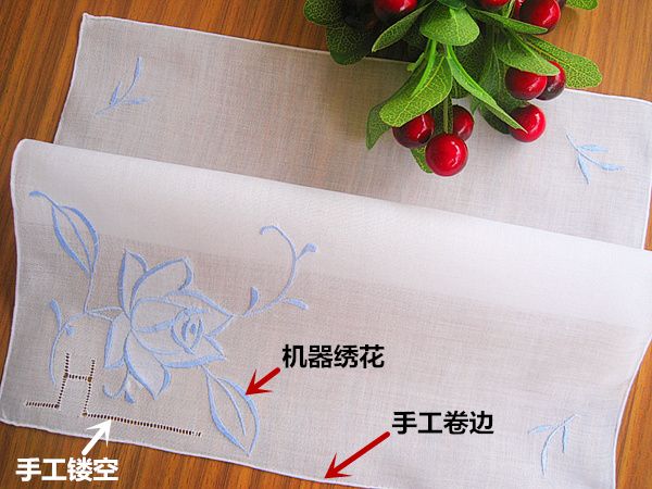

white handmade handkerchief 100% cotton floral border vintage thin ladies embroidered flower hankies napkin wedding gift, Black;blue
